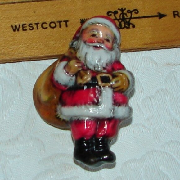 Vtg Hallmark Cards Santa Claus PIN/BROOCH, Christmas Holiday, Plastic F69 - Picture 3 of 7